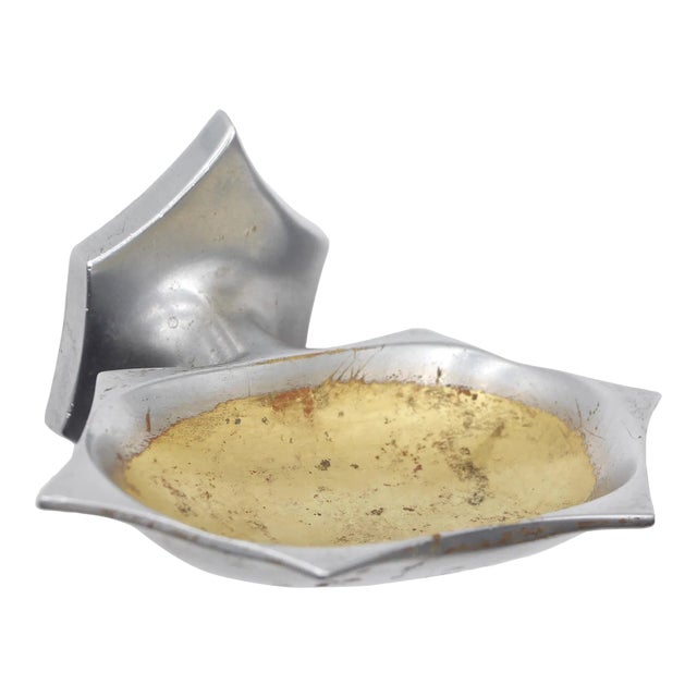 Vintage Art Deco Nickeled Brass Soap Dish For Sale