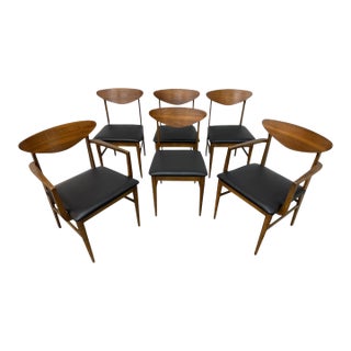 Mid-Century Modern Walnut Dining Chairs - Set of 6 For Sale