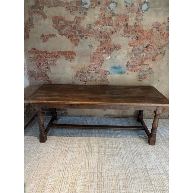 Refectory Kitchen Dining Table in Oak, 1940s For Sale - Image 4 of 14