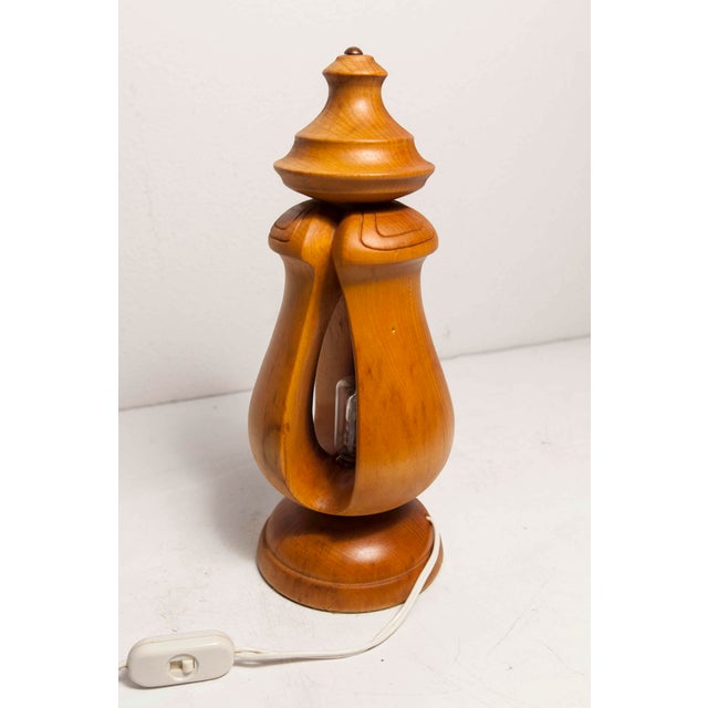 Mid-Century Modern Vintage Wood Table Lamp, 1960s For Sale - Image 3 of 18