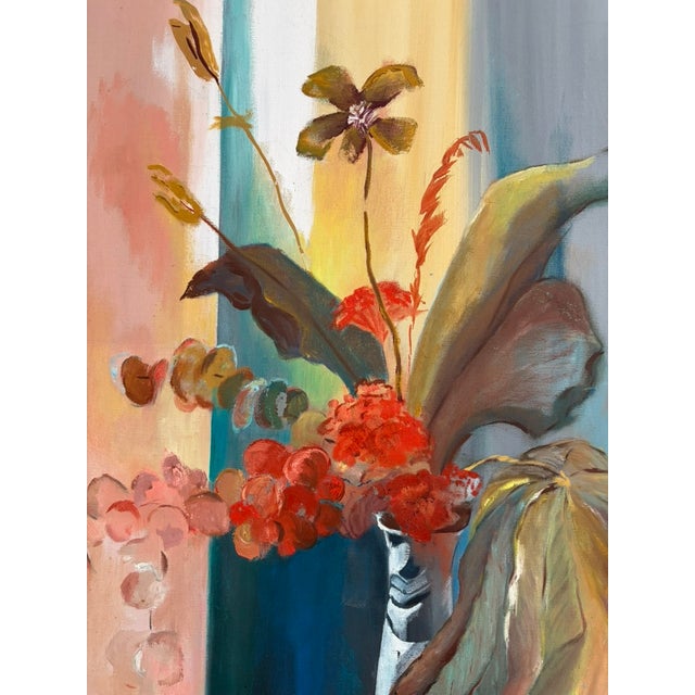 Vintage Mid-Century Floral Still Life Painting by Pete Hadley – Framed For Sale - Image 11 of 13