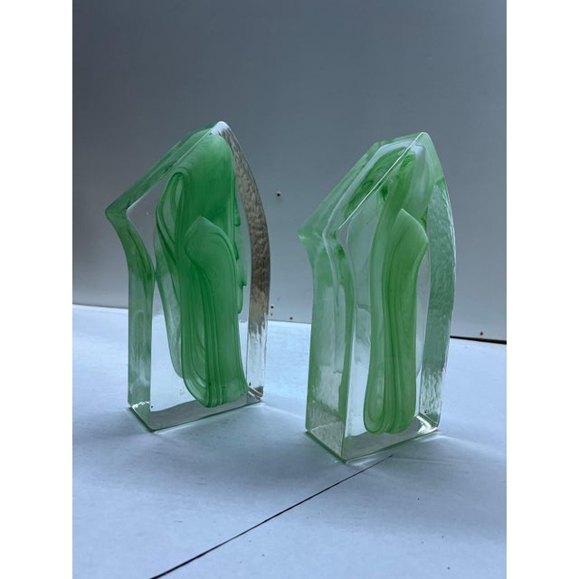 Forest Green Sculptures in Murano Glass, Italy, 1990s, Set of 2 For Sale - Image 8 of 11