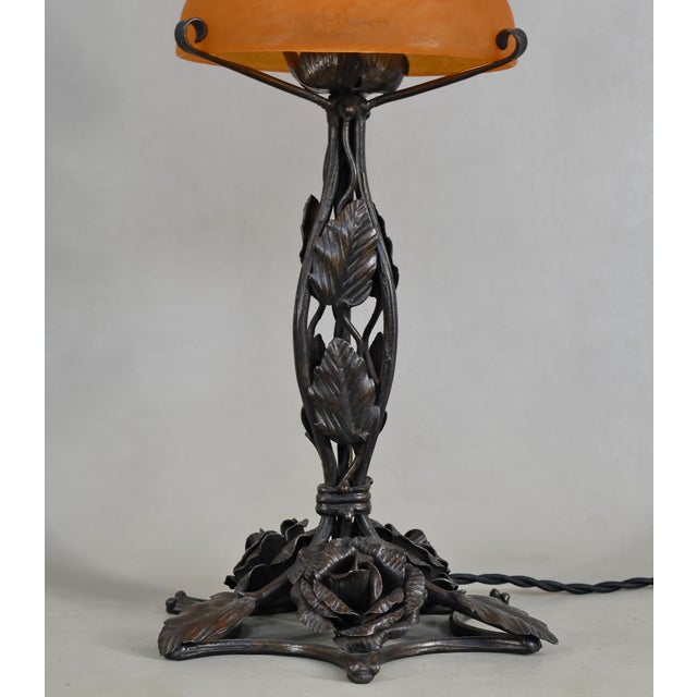 Daum French Art Deco Lamp by Daum - 1925 France For Sale - Image 4 of 10