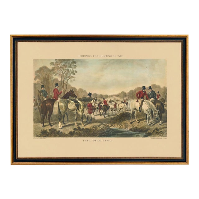 J. F. Herring "The Meeting" Fox Hunting Scene Reproduction Print For Sale