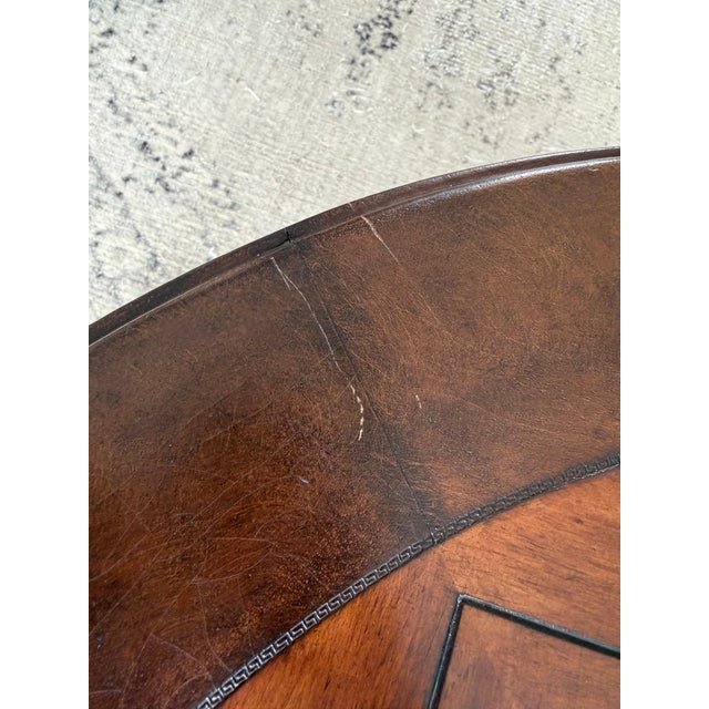 Ferguson Copeland Ferguson Copeland “Highlands” Collection Round Parquet End Table With Iron Scroll Base For Sale - Image 4 of 7