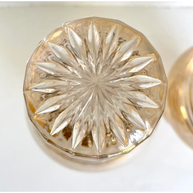 Early 20th Century Pair of Art Deco Gold Striped Glass Decanters For Sale - Image 5 of 12