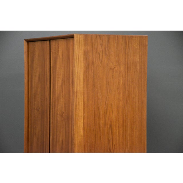 Danish Modern Teak Armoire Dresser For Sale - Image 10 of 12