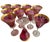 1920s Set of 10 Antique Austrian Cranberry & Gold Encrusted Crystal Wine Stems For Sale - Image 5 of 6