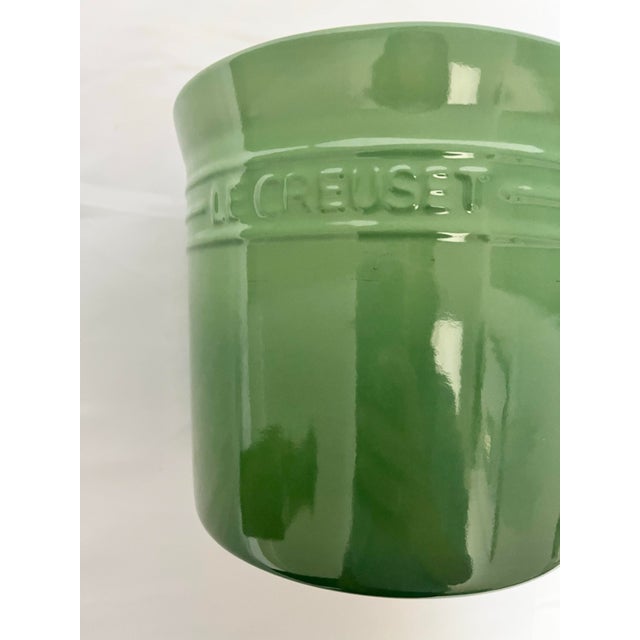 Vintage Le Creuset Stoneware Cachepot – Green For Sale - Image 4 of 8