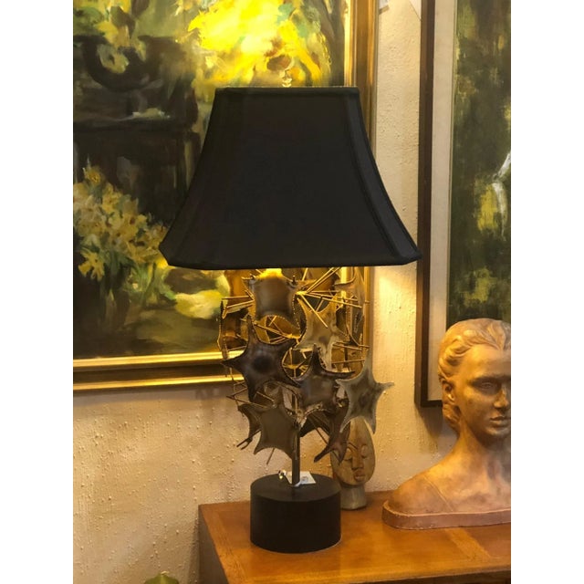 1960s Curtis Jere Style Brutalist Mid-Century Lamp For Sale - Image 10 of 11