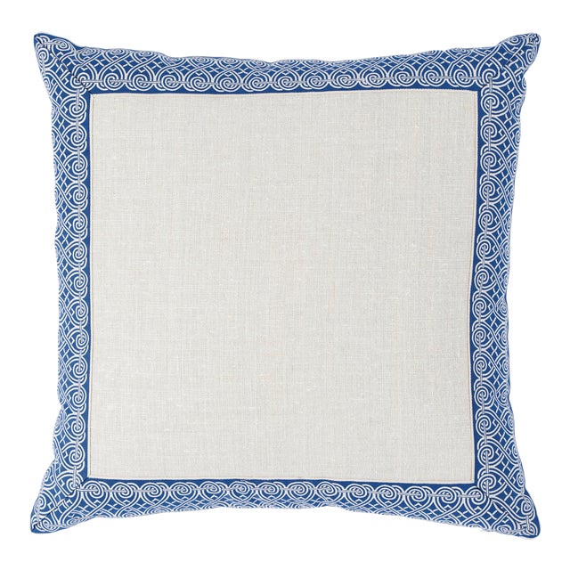 Schumacher Suzette Pillow in Navy For Sale