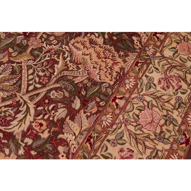 1990s William Morris 1990's Pak-Persian Brown/Ivory Wool Rug - 9'1'' X 12'6'' For Sale - Image 5 of 9