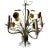1960s Italian Tole Painted 5 Arm Chandelier With Wheat and Flowers For Sale