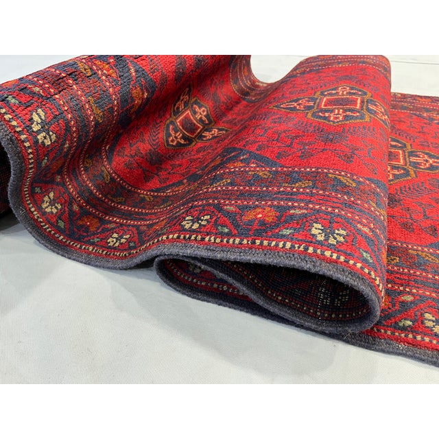 Extra-Long Red and Navy Tribal Medallion Runner Rug, 2'8" X 18'8" For Sale - Image 16 of 18