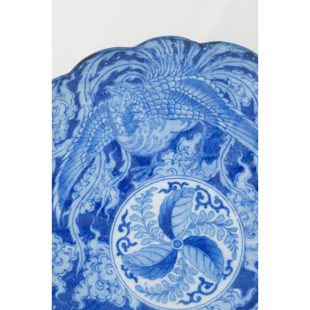 Antique Japanese Dragon Phoenix Transferware Plate Circa 1900 For Sale - Image 12 of 12