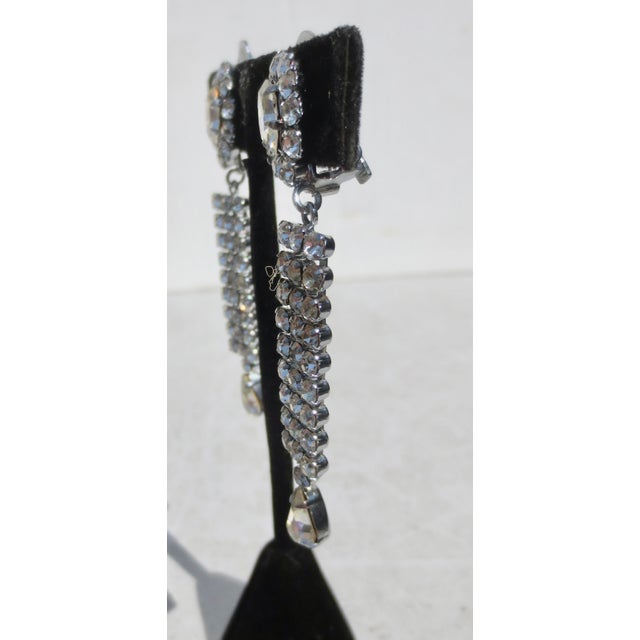 Art Deco Rhinestone Clip-on Earrings For Sale - Image 3 of 6