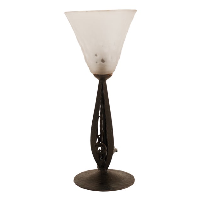 Art Deco Glass Table Lamp from Muller Frères Lunéville, 1925 For Sale