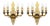 Italian 24ct Gold Plated Four Candle Sconces in Bronze, Set of 2 For Sale