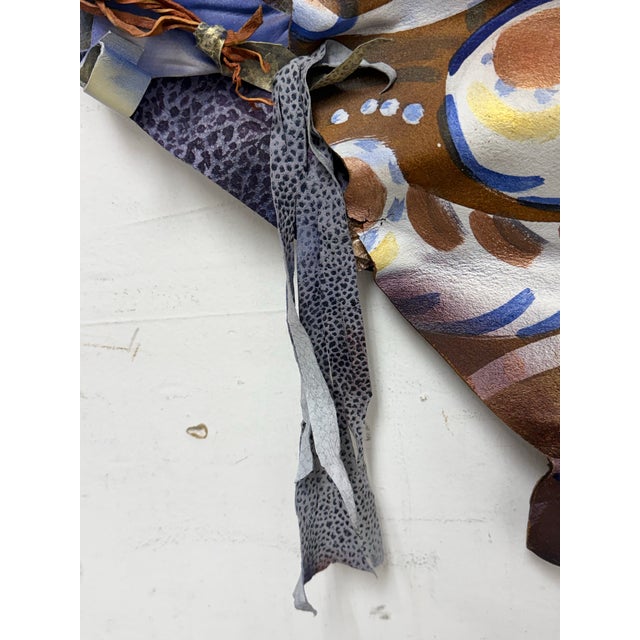 Dominique Caron Handmade Leather Art Mask For Sale - Image 9 of 12