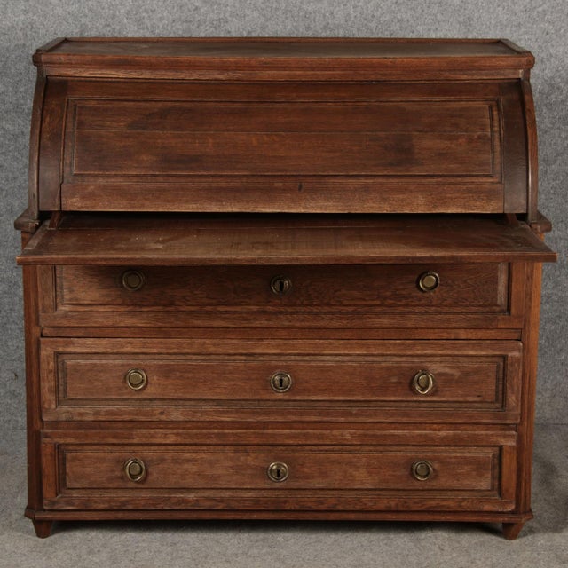 Antique Biedermeier Secretary in Oak, 1800 For Sale - Image 14 of 18