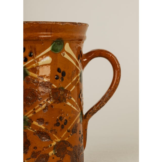 Late 19th Century Antique French Savoie Glazed Jaspe Earthenware Pitcher For Sale - Image 5 of 6