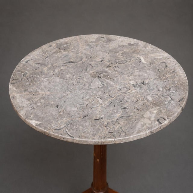 English 19th Century English Mahogany Base and Marble Top Tripod Table For Sale - Image 3 of 3