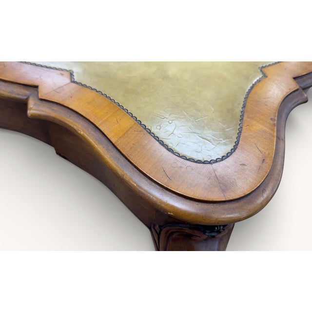 Vintage Weiman Leather Top Game or Card Table For Sale - Image 14 of 17