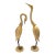 Pair Italian Hollywood Regency Carved Wood, Brass & Iron Heron Sculptures, C1980 For Sale