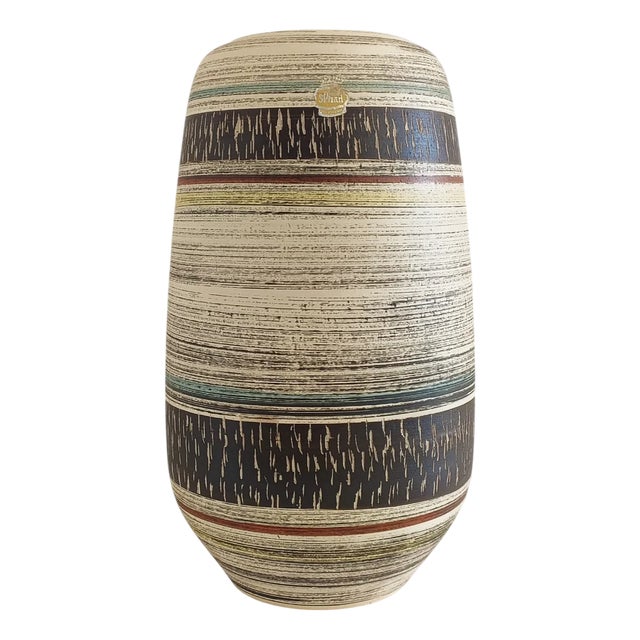 Large Mid-Century Sgraffito Ceramic Vase by Spara, West Germany, 1950s For Sale