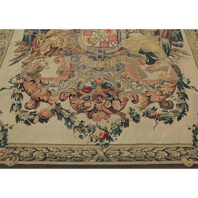Chinese Contemporary 17th Century Tapestry Recreation “Armes De Guillaume Et Marie” - 5'9"×7'8" For Sale - Image 3 of 8