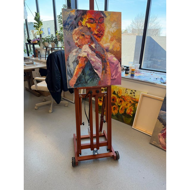 A Cradle of Quiet Solace, Impasto Oil Painting by Godfrey Afebuame (2025) For Sale - Image 6 of 6