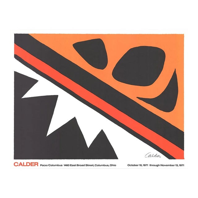 1971 Alexander Calder 'La Grenouille et la Scie (large)' Surrealism Orange,Red,White USA Lithograph For Sale