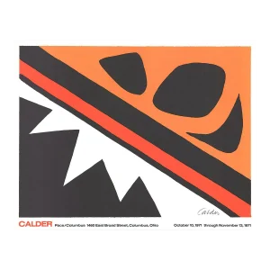 1971 Alexander Calder 'La Grenouille et la Scie (large)' Surrealism Orange,Red,White USA Lithograph