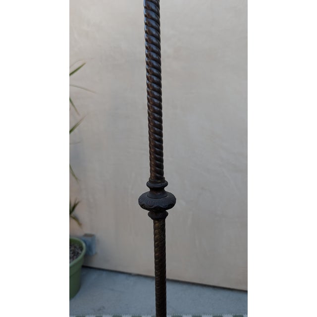 Victorian Antique Victorian Cast Iron Bridge Floor Lamp — Milk Glass Cloche For Sale - Image 3 of 5