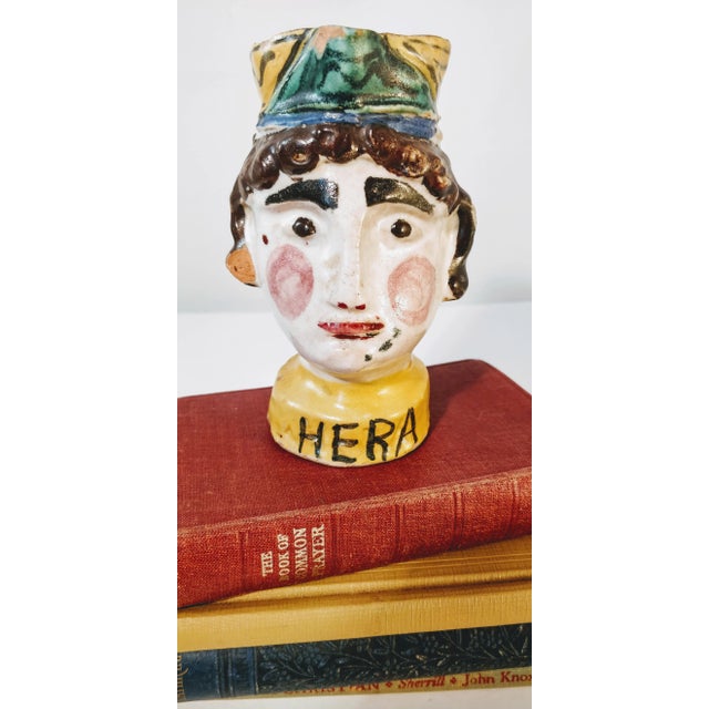 Italian Majolica Zeus Hera Double Sided Vase For Sale - Image 10 of 13