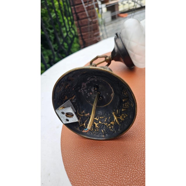 Brown Art Deco Brass Wall Lamp, 1920s For Sale - Image 8 of 10