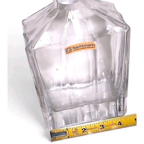 1970s Nachtmann Decanter Leaded Crystal Clear Whiskey Bar Square Classy Luxury For Sale - Image 10 of 11