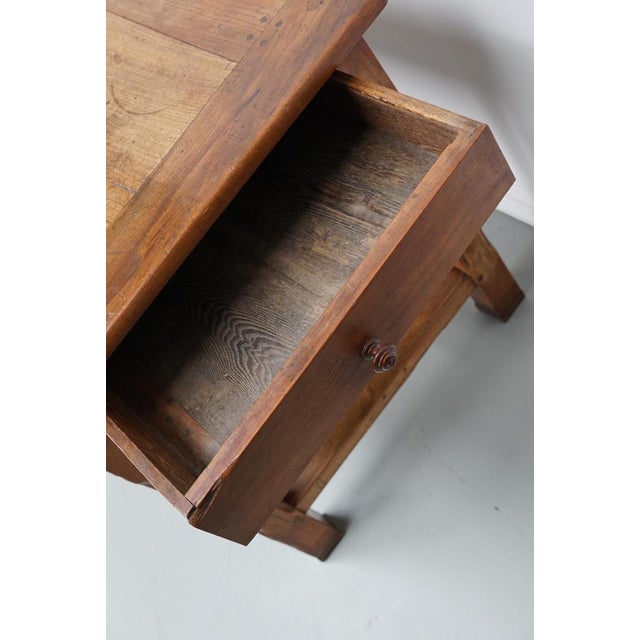 Antique 19th Century French Rustic Elm Farmhouse Dining Table For Sale - Image 9 of 18