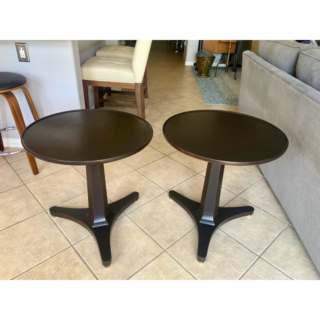 Kittinger Pair Kittinger Tripod Dark Walnut End Side Table For Sale - Image 4 of 13