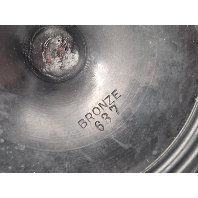 Black Vintage Decorative Candleholders in Bronze, 1920s, Set of 2 For Sale - Image 8 of 10