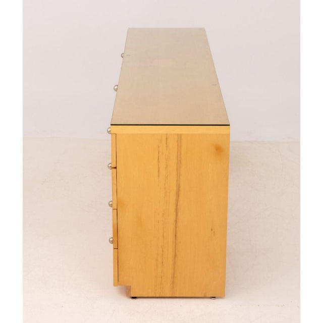Art Deco Style Blonde Wood Writing Desk For Sale - Image 9 of 10