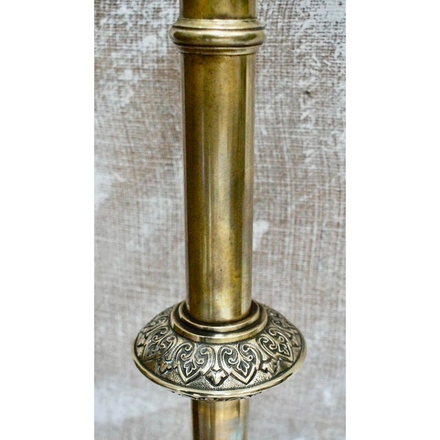 Victorian Brass Altar Candlestick, 1880s For Sale - Image 4 of 12