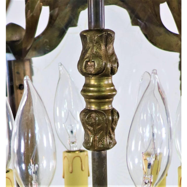 Bronze Circa 1800 French Louis XIV Bronze Lantern With Cut Glass Panels For Sale - Image 8 of 13
