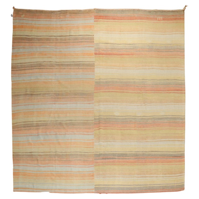 Tan Mid 20th Century Turkish Kilim For Sale - Image 8 of 18