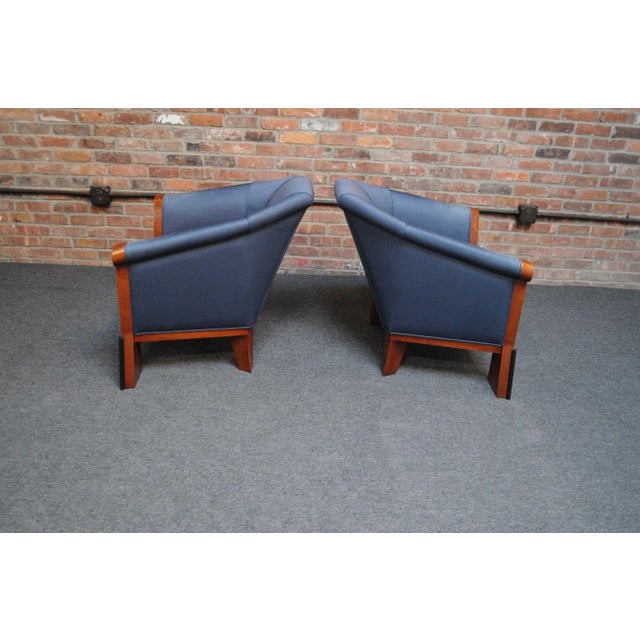 Michael Graves Pair of Postmodern Club Chairs in Stained Birdseye Maple by Michael Graves For Sale - Image 4 of 12