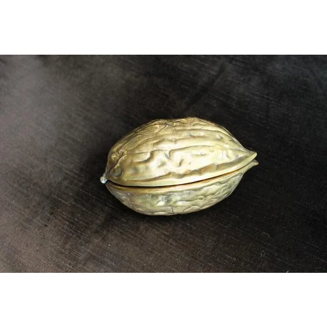 Vintage MCM Brass Walnut Nutcracker 1970's Paperweight Figure Catchall Trinket Dish Cabin For Sale In Orlando - Image 6 of 7