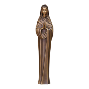 Mid 20th Century Mid-Century French Patinated Bronze Sculpture of the Virgin Mary in Prayer