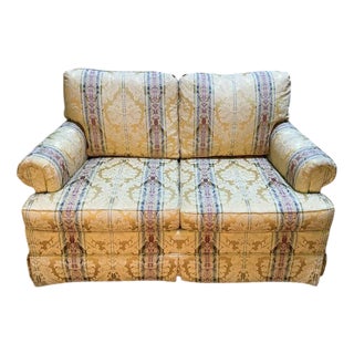 English Style Silk Damask Sofa For Sale