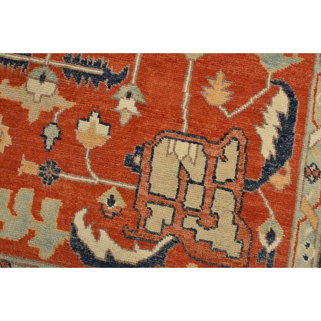 2020s Heriz Rug 9’10” X 13’11” Orange Wool Traditional Hand-Knotted Carpet For Sale - Image 5 of 15