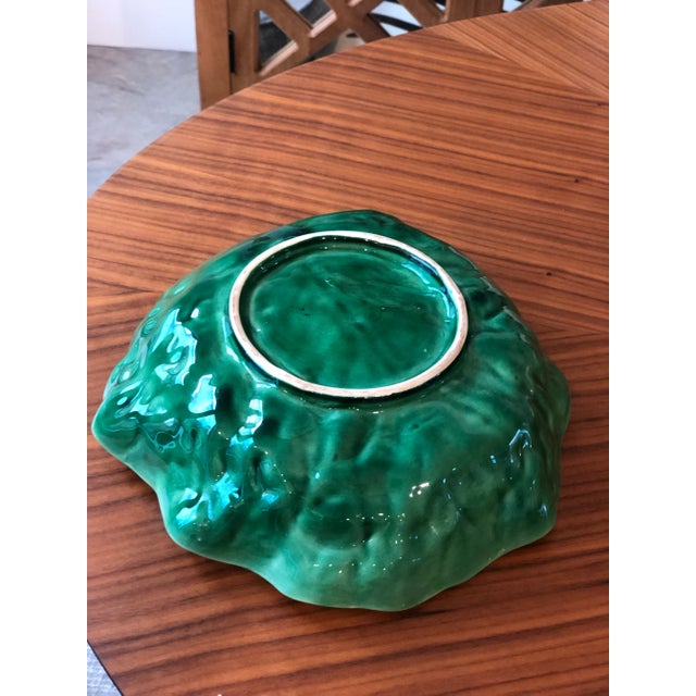 Green Mid 20th Century Secla Green Cabbageware Large Serving Dish For Sale - Image 8 of 9